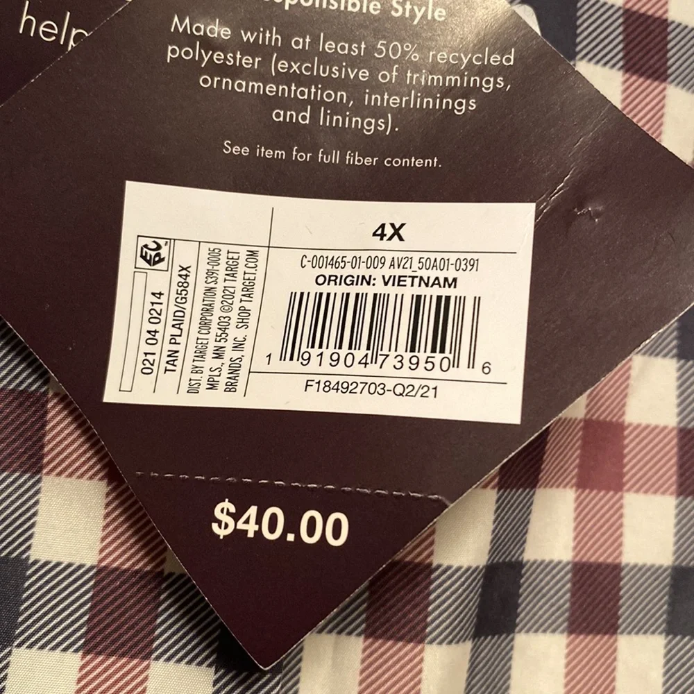 Brand New Ava & Viv Tan Plaid Raincoat… - Picture 8 of 8